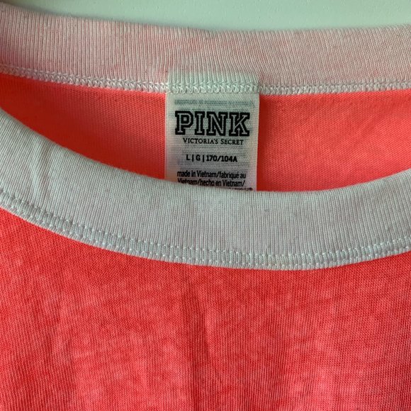 VS PINK Pink Logo Ringer T-Shirt - Picture 2 of 3
